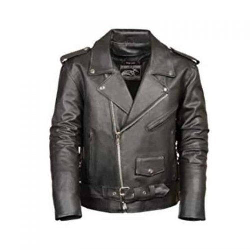 Nomad USA Motorcycle Leather Jacket for Men color black